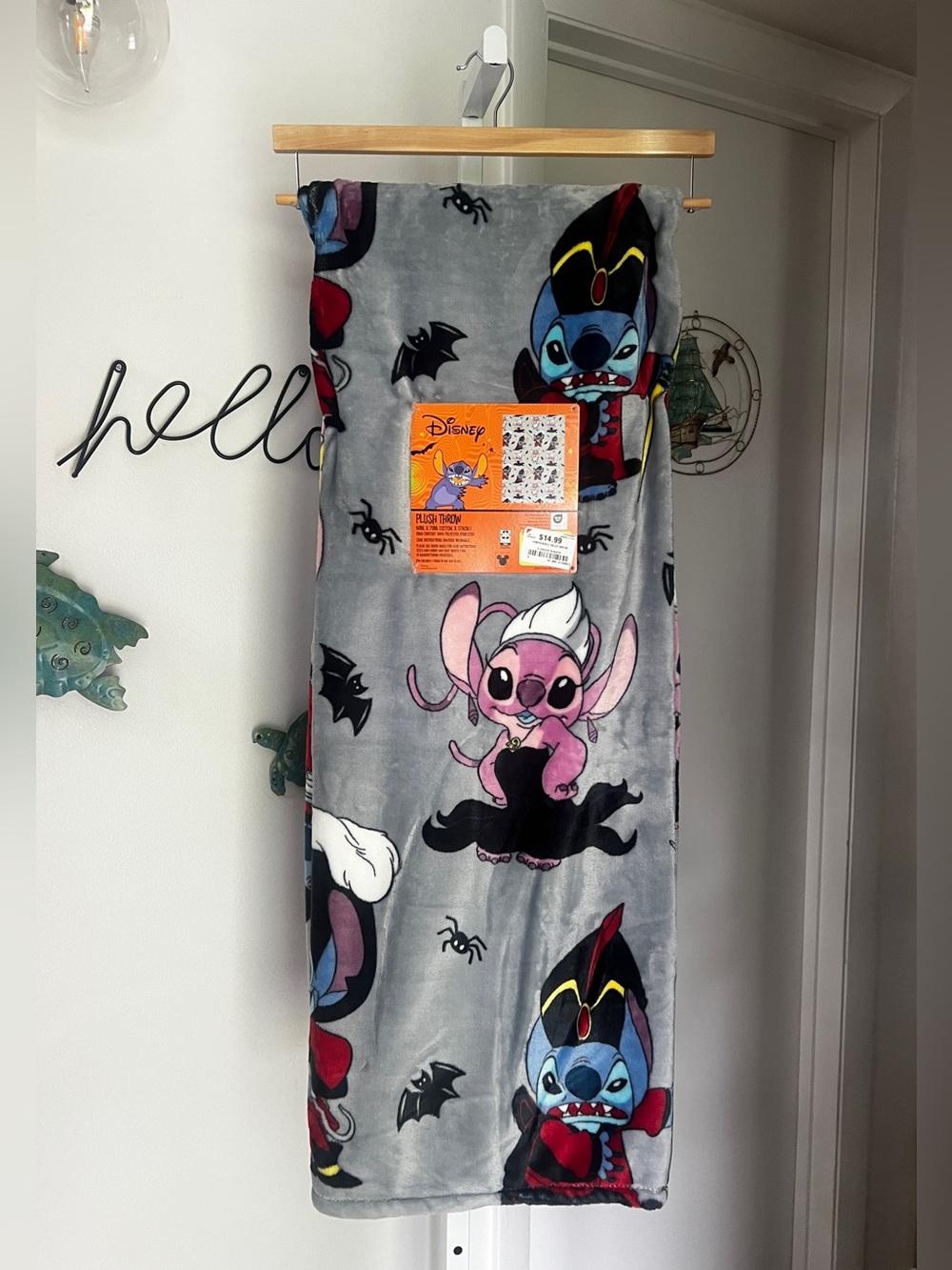 NEW Disney Stitch & Angel Halloween Blanket 50”x70” Ursula Jafar Alice Costumes